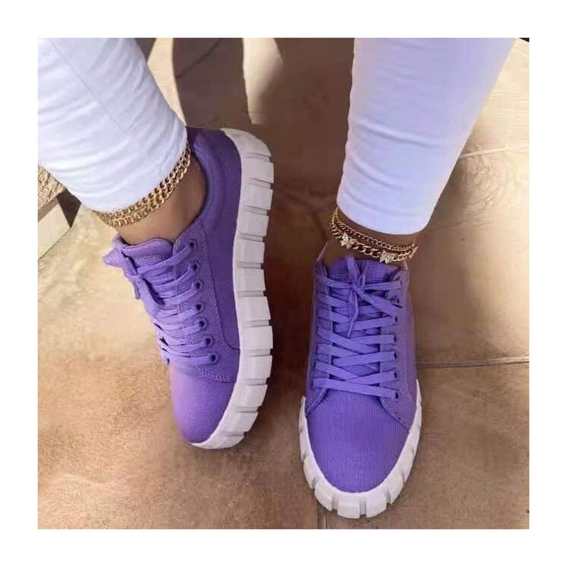 Women's Sneakers – Platform Soles – Supportive Fit – Breathable Material – Trendy Design