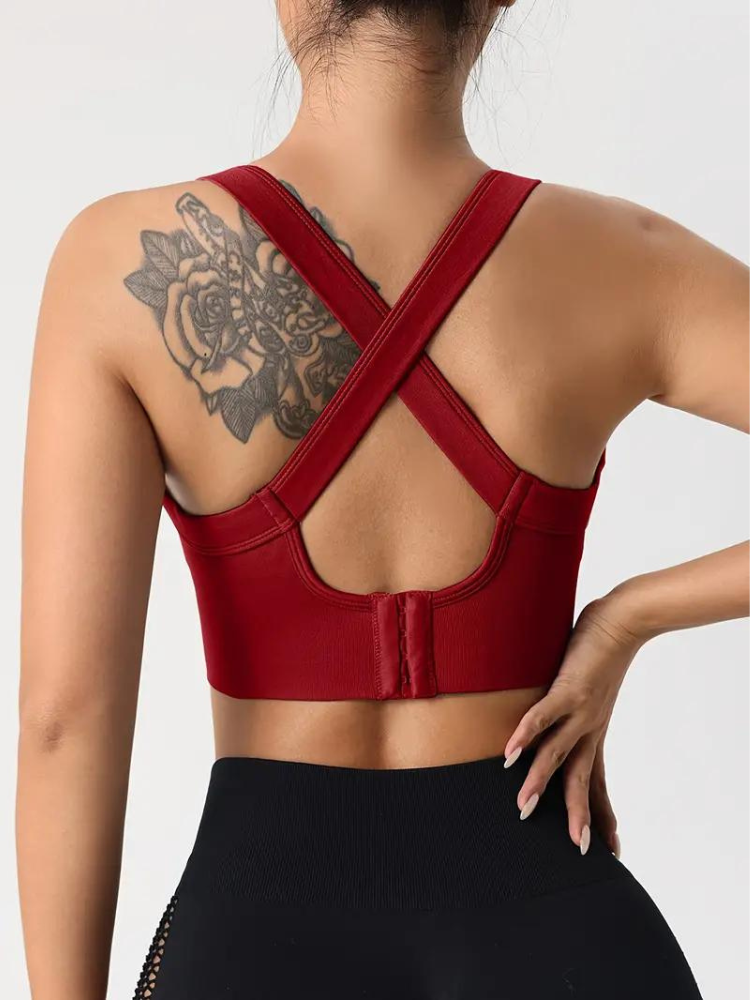 Women's Sports Bra – Seamless Support – Breathable Stretch – Wide Strap – Crop Fit