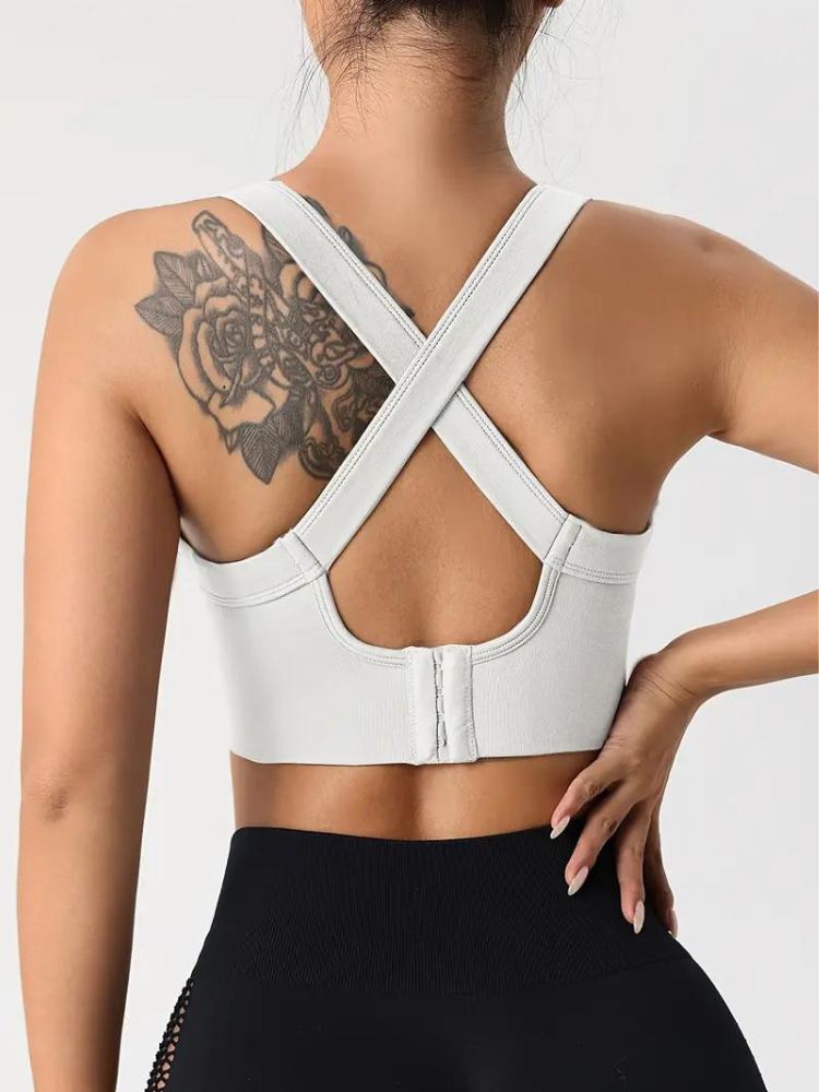 Women's Sports Bra – Seamless Support – Breathable Stretch – Wide Strap – Crop Fit