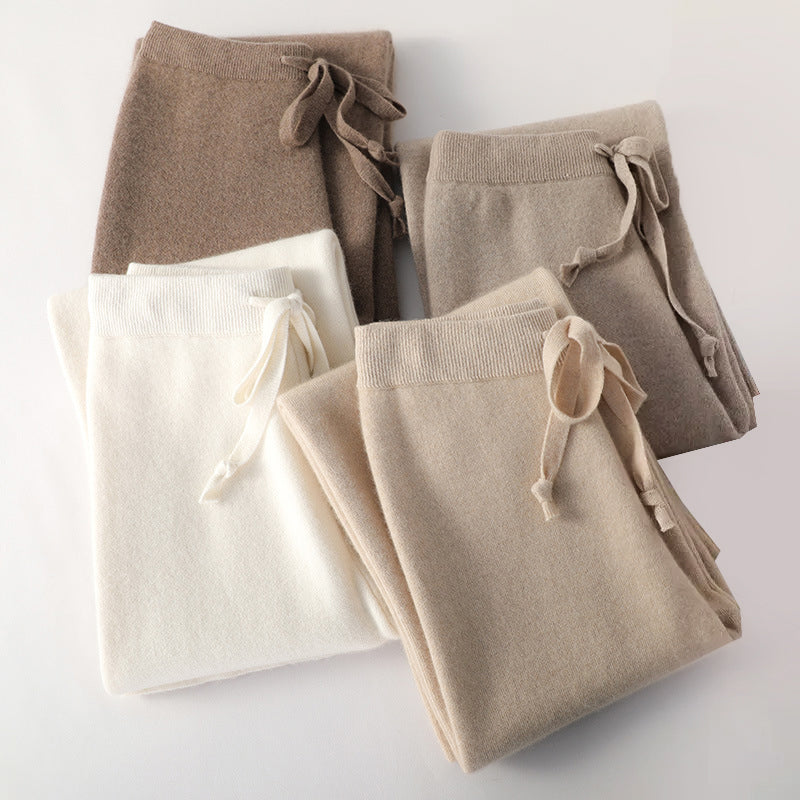 Viola Relaxed Fit Knitted Pants | Drawstring Waist Knitted Pants