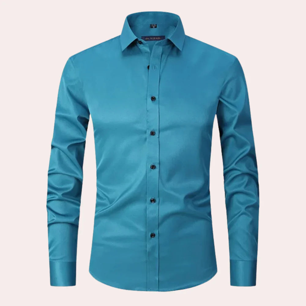Men's Shirt – Slim Fit – Breathable Natural Fiber – Stretch – Classic Collar