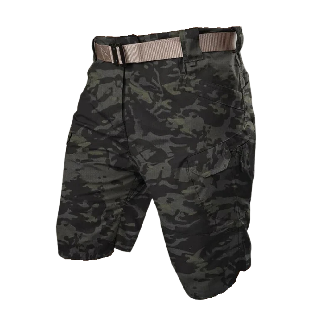 Men's Shorts – Cargo – Relaxed Fit – Belt – 6 Zipper Pockets – Cotton