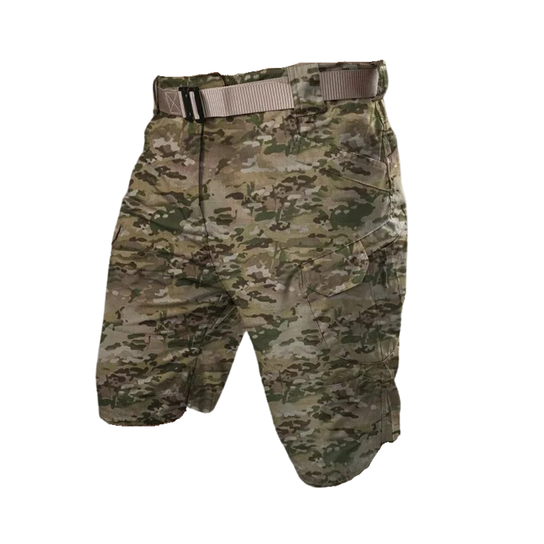 Men's Shorts – Cargo – Relaxed Fit – Belt – 6 Zipper Pockets – Cotton