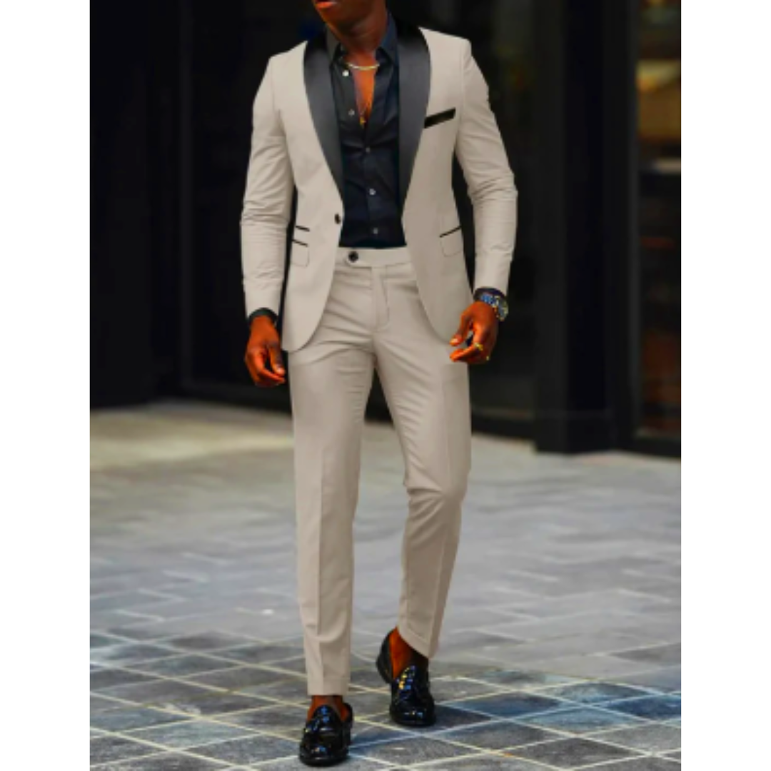 Men's Suit – Slim Fit – Satin Shawl Collar – Two-Piece Formal Set