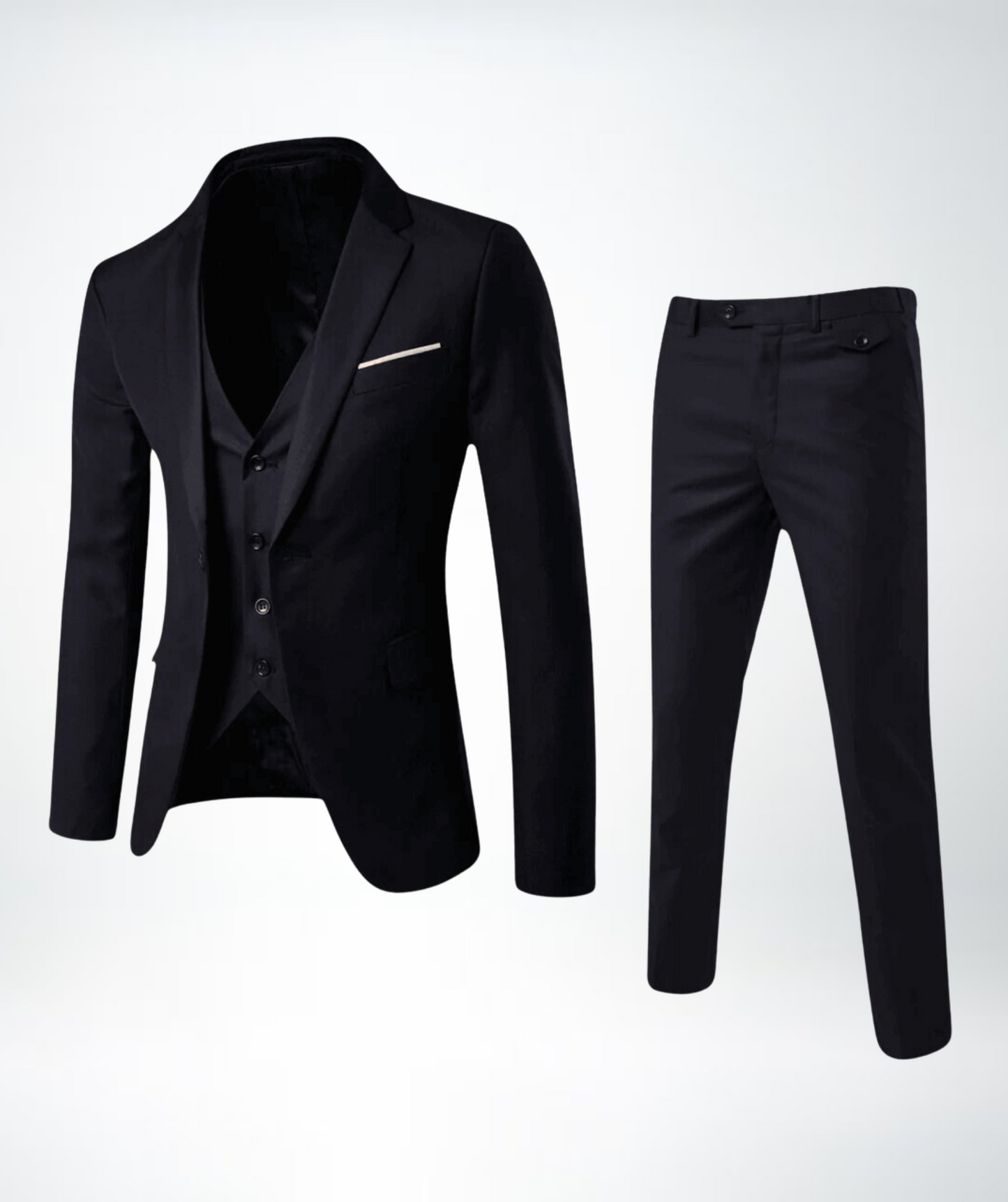 Men's Suit – Slim Fit – Wool Blend – Notch Lapel – Three-piece Formal Outfit