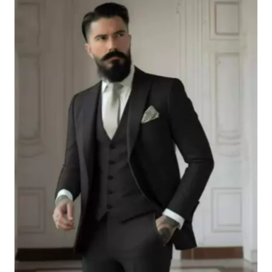 Men's Suit – Slim Fit – Luxurious Fabric – 3-Piece Set – Classic Cut – Notch Lapel