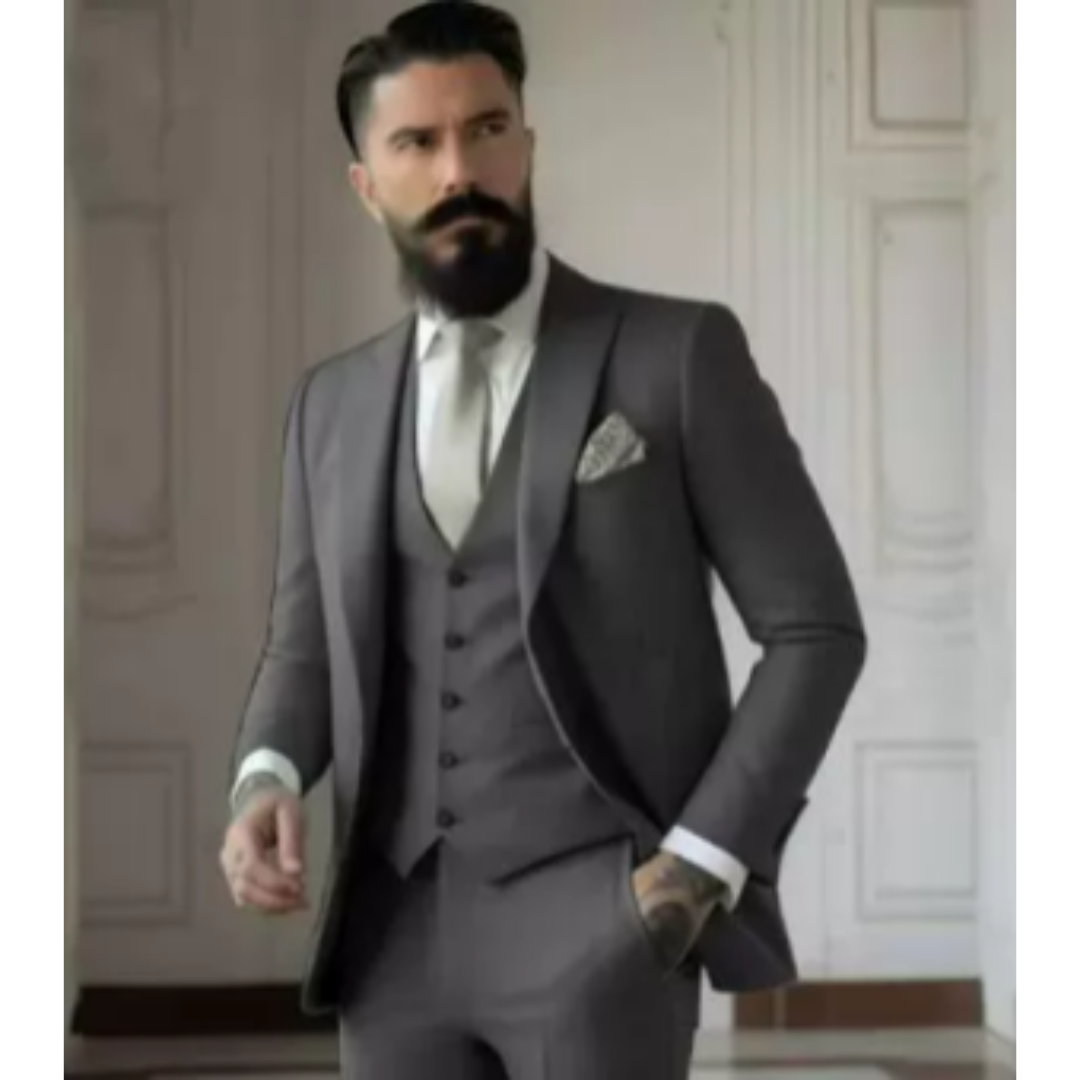 Men's Suit – Slim Fit – Luxurious Fabric – 3-Piece Set – Classic Cut – Notch Lapel