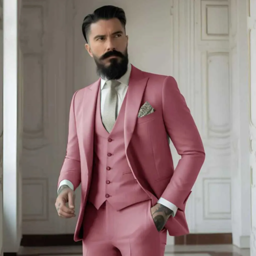 Men's Suit – Slim Fit – Luxurious Fabric – 3-Piece Set – Classic Cut – Notch Lapel