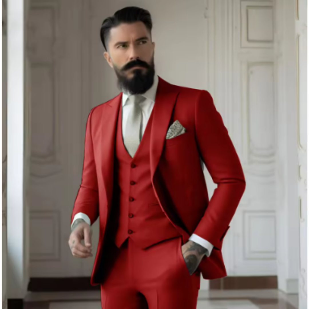 Men's Suit – Slim Fit – Luxurious Fabric – 3-Piece Set – Classic Cut – Notch Lapel