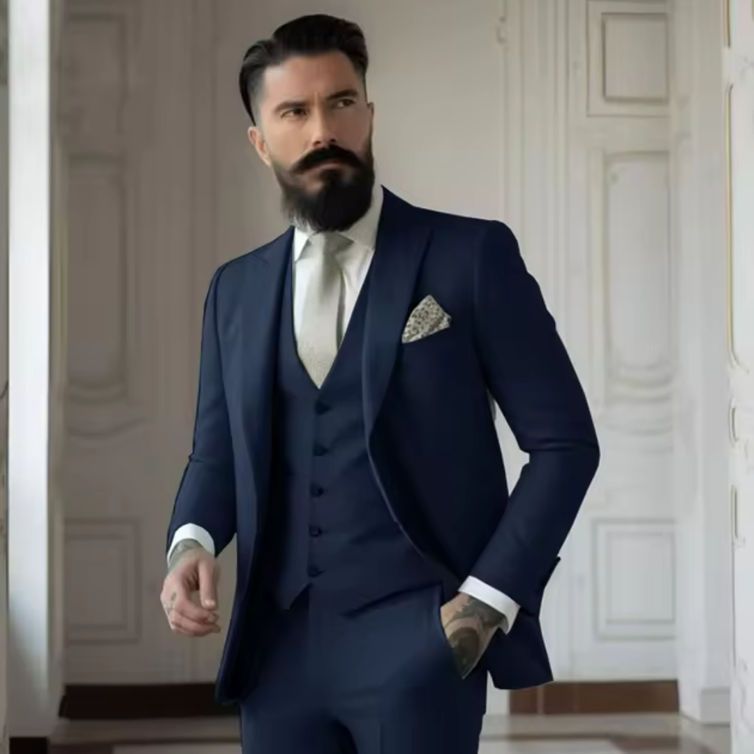 Men's Suit – Slim Fit – Luxurious Fabric – 3-Piece Set – Classic Cut – Notch Lapel