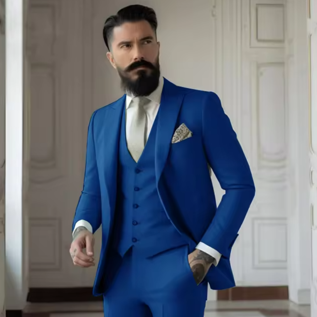 Men's Suit – Slim Fit – Luxurious Fabric – 3-Piece Set – Classic Cut – Notch Lapel