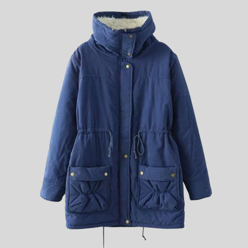 Women's Parka Jacket - Lined With Fur Trim - Adjustable Waist - Windproof and Warm