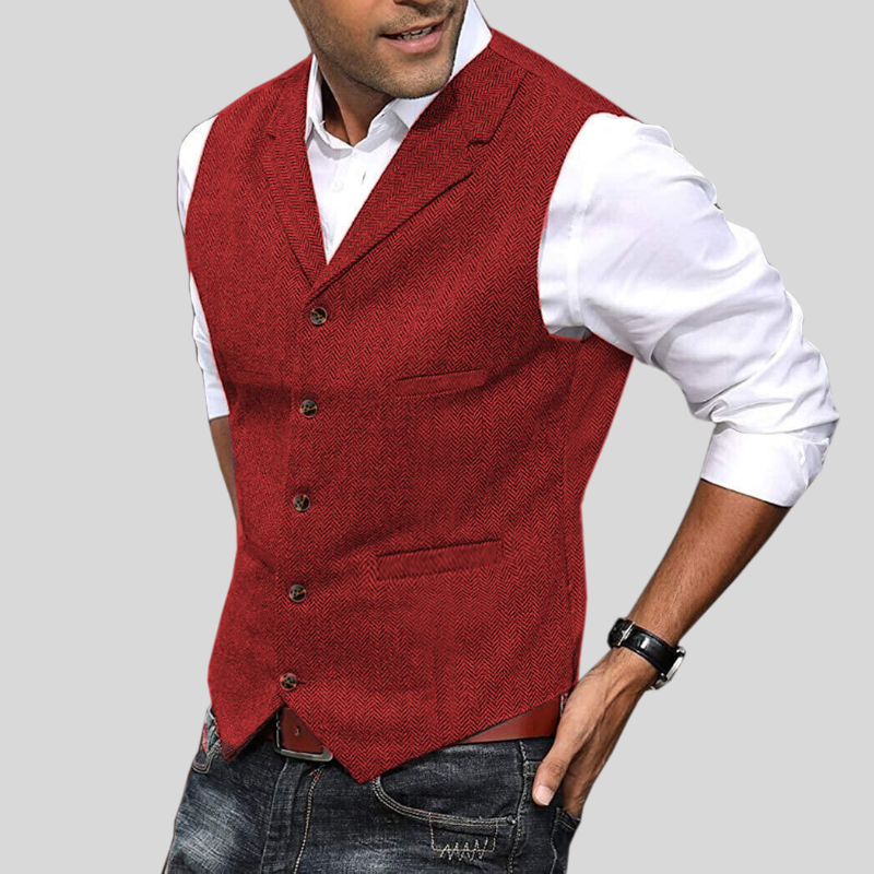Jack - Soft men's vest with button placket and side pockets