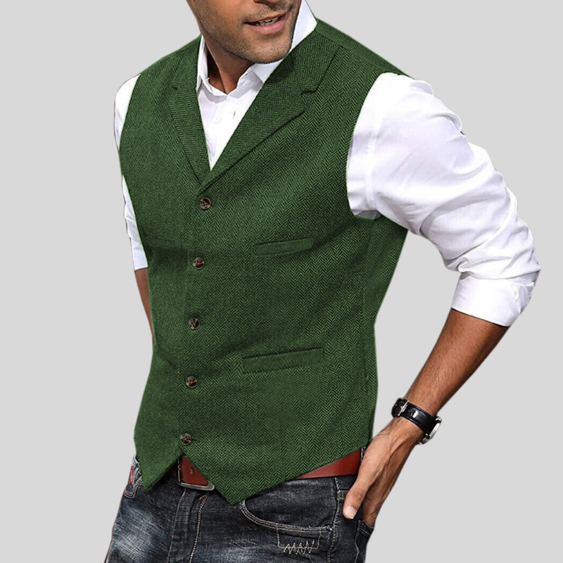 Jack - Soft men's vest with button placket and side pockets