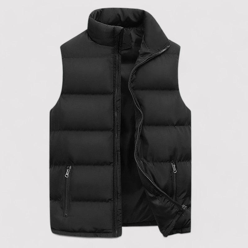 Men's Vest – Padded Quilted – Tailored Fit – Water-Repellent – Zipper Closure