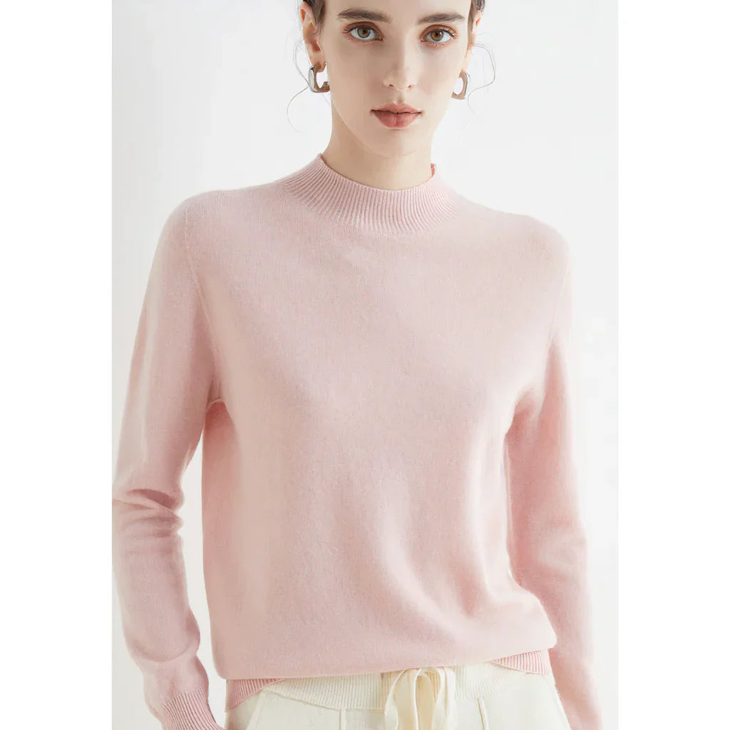 Women's Sweater – Wool – Relaxed Fit – Ribbed Round Neck – Long Sleeves