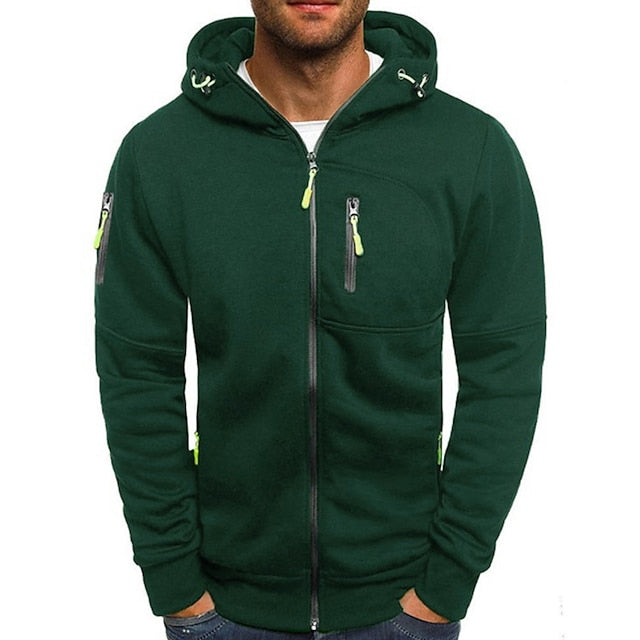 Men's Hoodie – Tailored Fit – Breathable Fabric – Zipper – Zippered Pockets