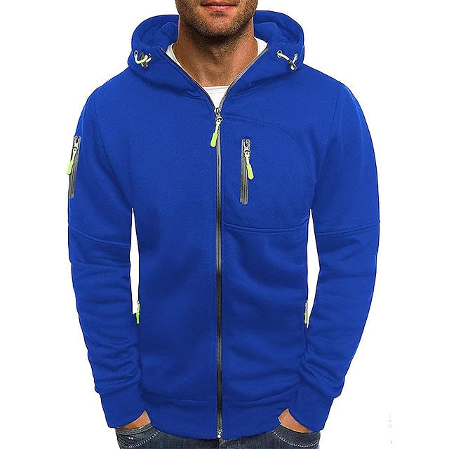 Men's Hoodie – Tailored Fit – Breathable Fabric – Zipper – Zippered Pockets
