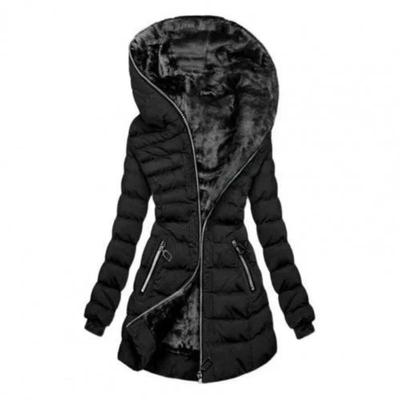 Women's Puffer Jacket – Quilted Design – Regular Fit – Water-Repellent – Fur-Lined Hood