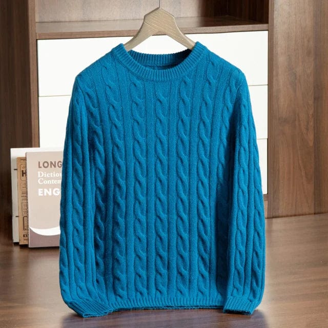 Men's Sweater - Cable Knit - Round Neck - Long Sleeved - Classic and Versatile