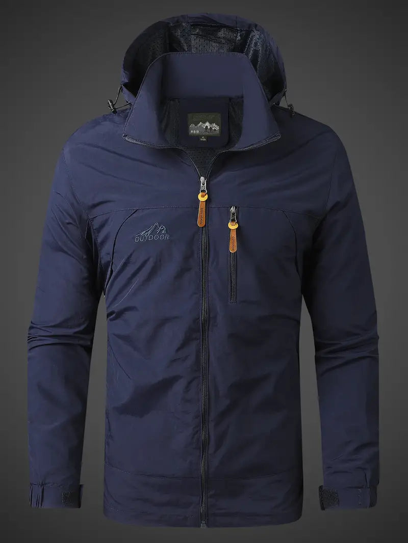 Men's Jacket for Outdoor Use – Structured Fit – Waterproof – Adjustable Hood – Breathable