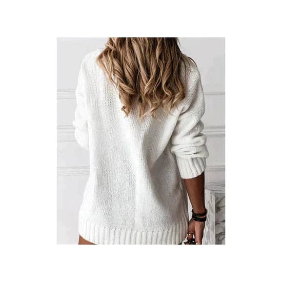 Molly Relaxed Fit Sweater | V-Neck Ribbed Sweater