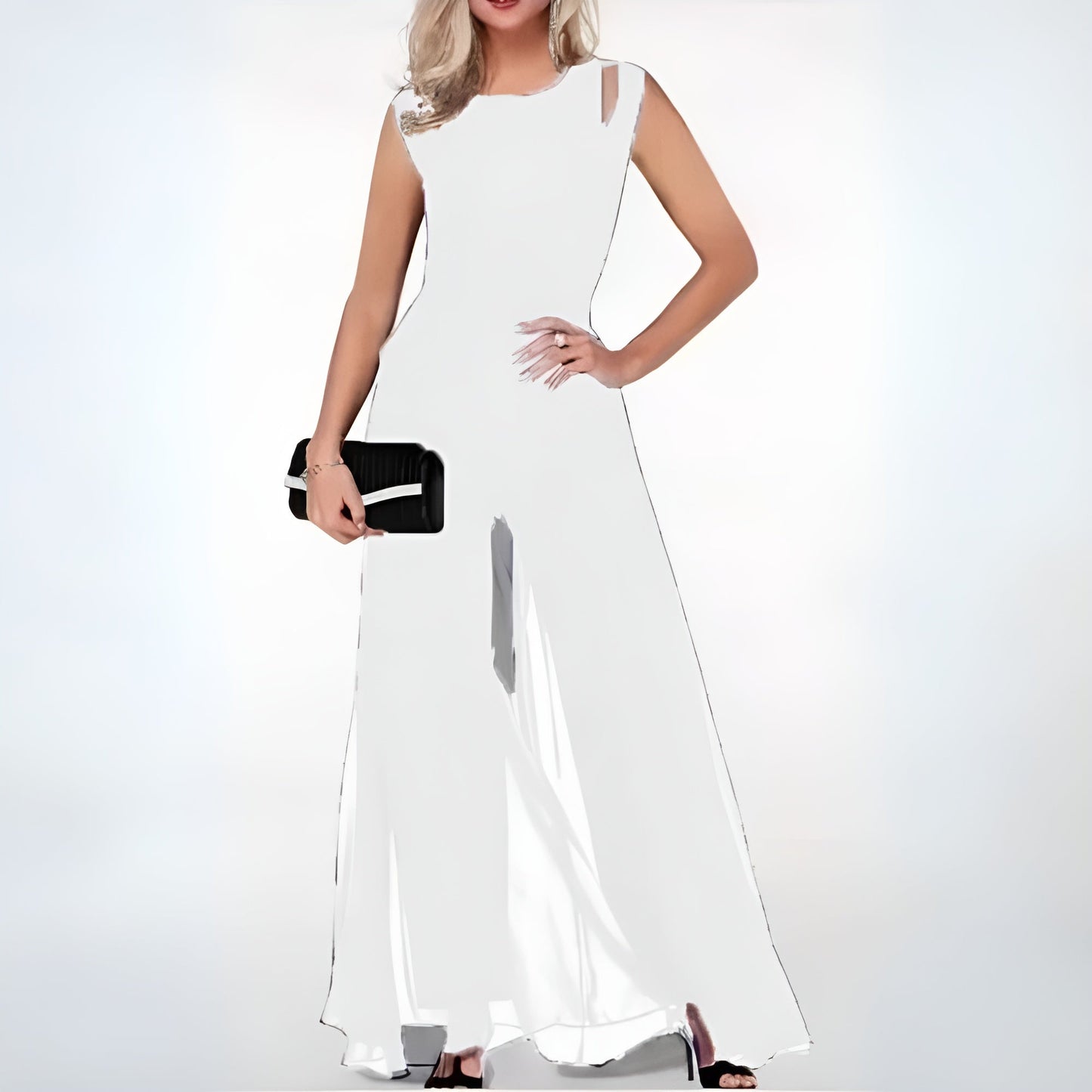 Women's Jumpsuit – Tailored Top – Wide Legs – Sleeveless – Luxurious Fabric