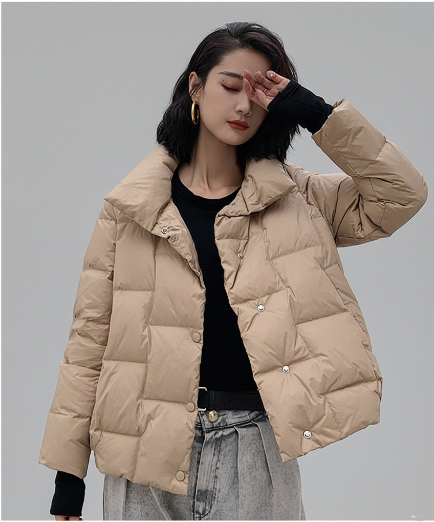 Women's Jacket – Padded Quilted Design – Regular Fit – High Collar – Zipper