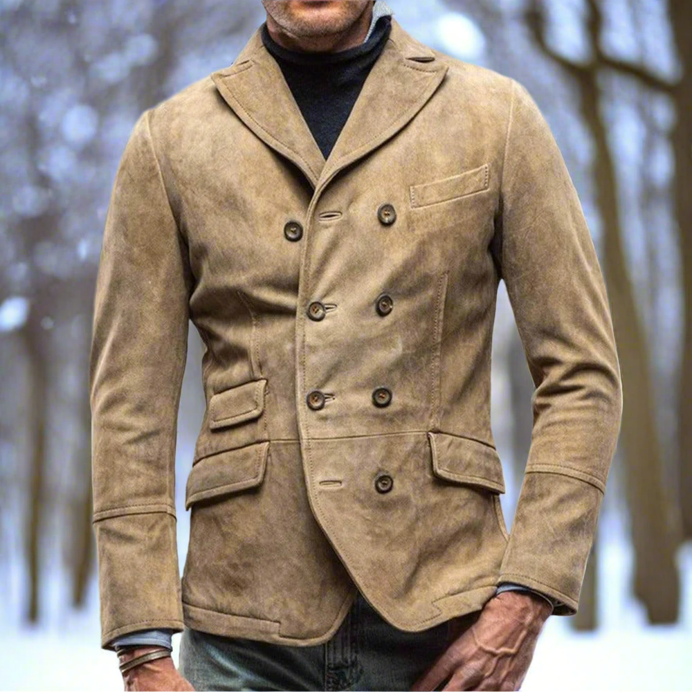 Men's Blazer - Double-Breasted - Tailored Fit - Notch Lapel - Flap Pockets