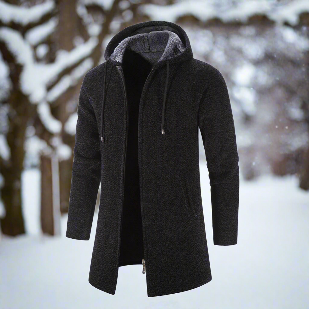 Men's Hoodie - Knitted Fabric - Zipper - Soft Lining - Adjustable Hood