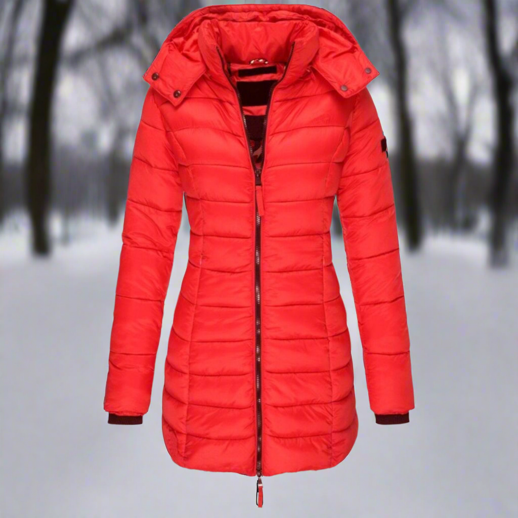 Jessica Hooded Down Jacket | Quilted Longline Jacket