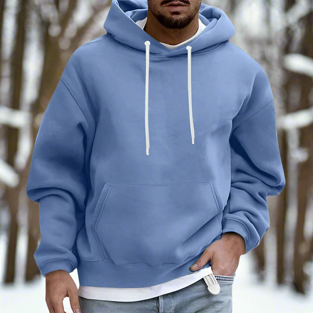 Men's Hoodie - Relaxed Fit - Soft Cotton - Adjustable Hood - Kangaroo Pocket