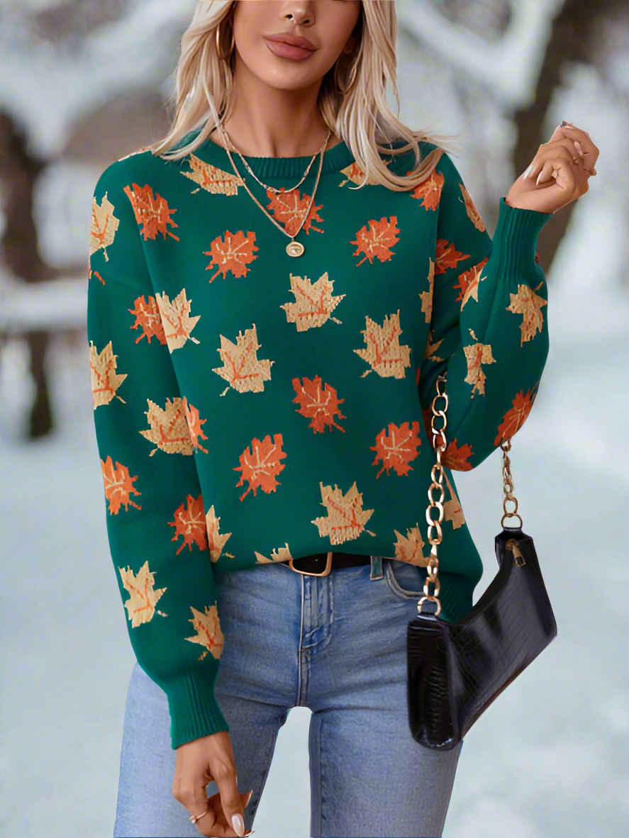 Women's Knitted Sweater - Oversized Fit - Soft and Warm - Long-Sleeved Round Neck
