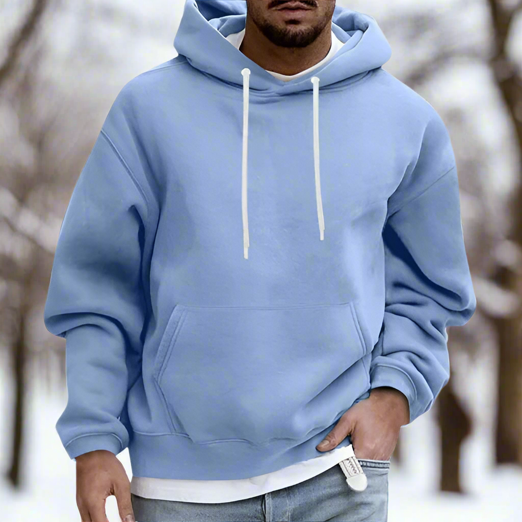 Men's Hoodie - Relaxed Fit - Soft Cotton - Adjustable Hood - Kangaroo Pocket