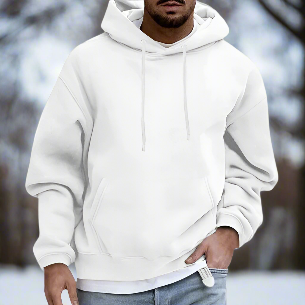 Men's Hoodie - Relaxed Fit - Soft Cotton - Adjustable Hood - Kangaroo Pocket