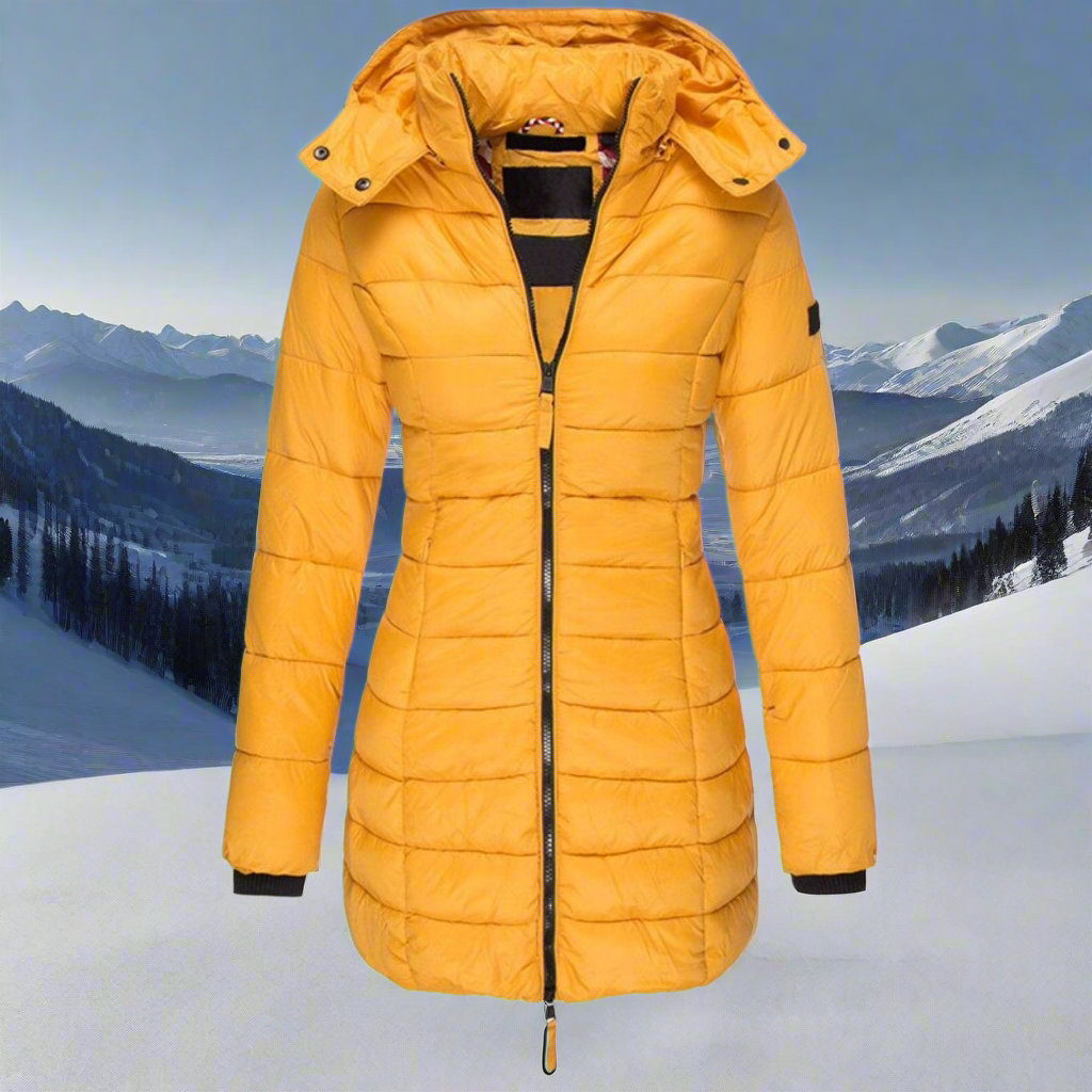 Jessica Hooded Down Jacket | Quilted Longline Jacket