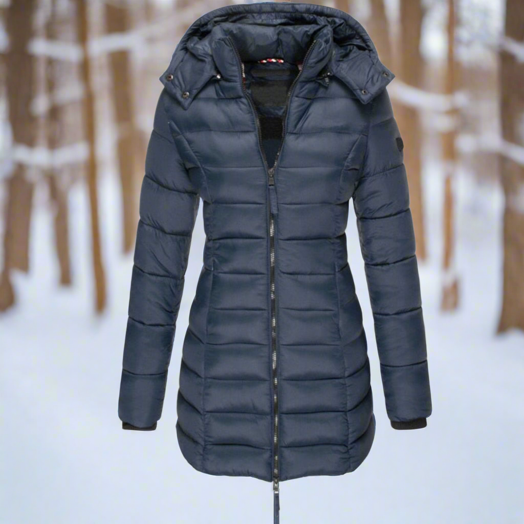 Jessica Hooded Down Jacket | Quilted Longline Jacket
