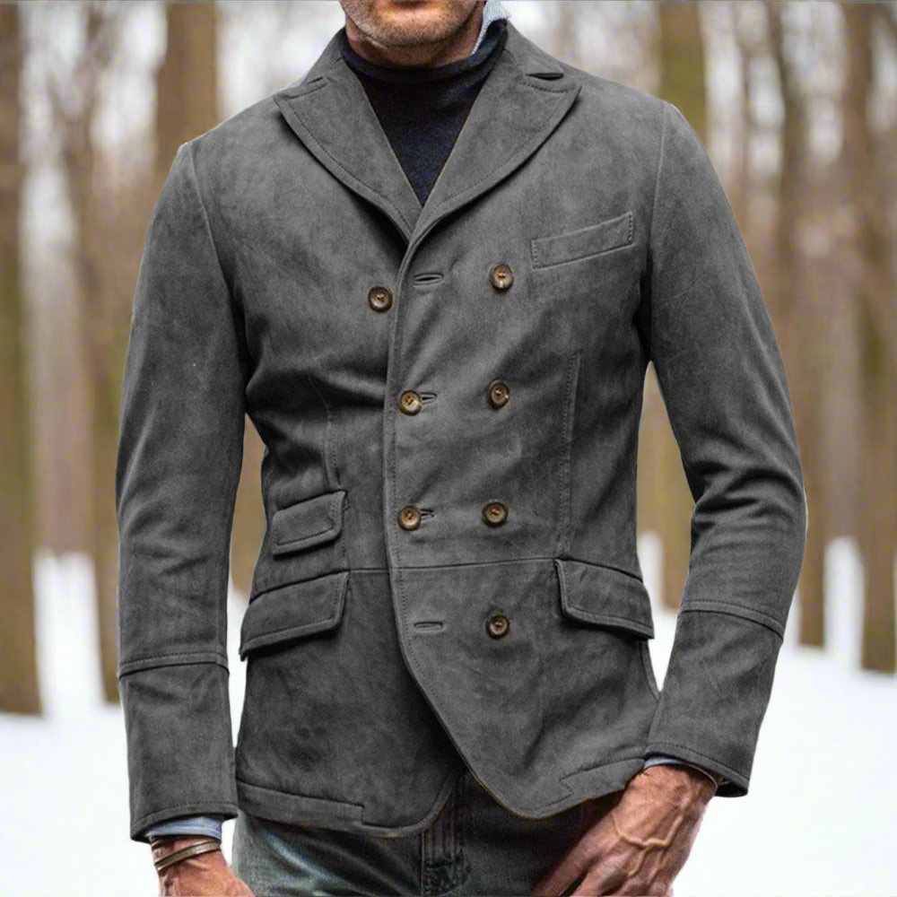 Men's Blazer - Double-Breasted - Tailored Fit - Notch Lapel - Flap Pockets