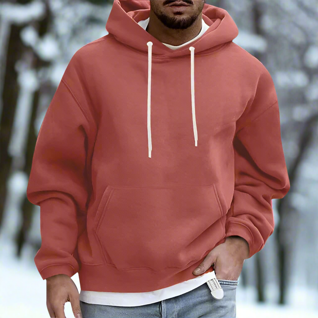Men's Hoodie - Relaxed Fit - Soft Cotton - Adjustable Hood - Kangaroo Pocket