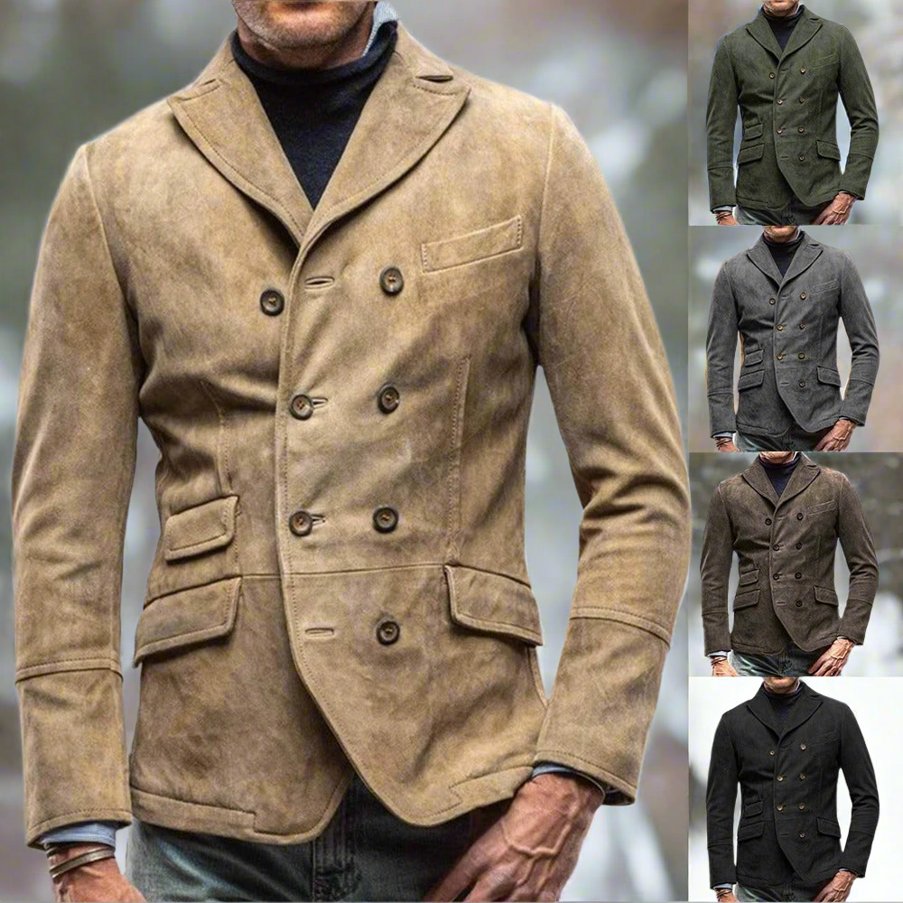 Men's Blazer - Double-Breasted - Tailored Fit - Notch Lapel - Flap Pockets