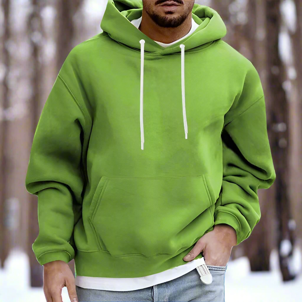 Men's Hoodie - Relaxed Fit - Soft Cotton - Adjustable Hood - Kangaroo Pocket