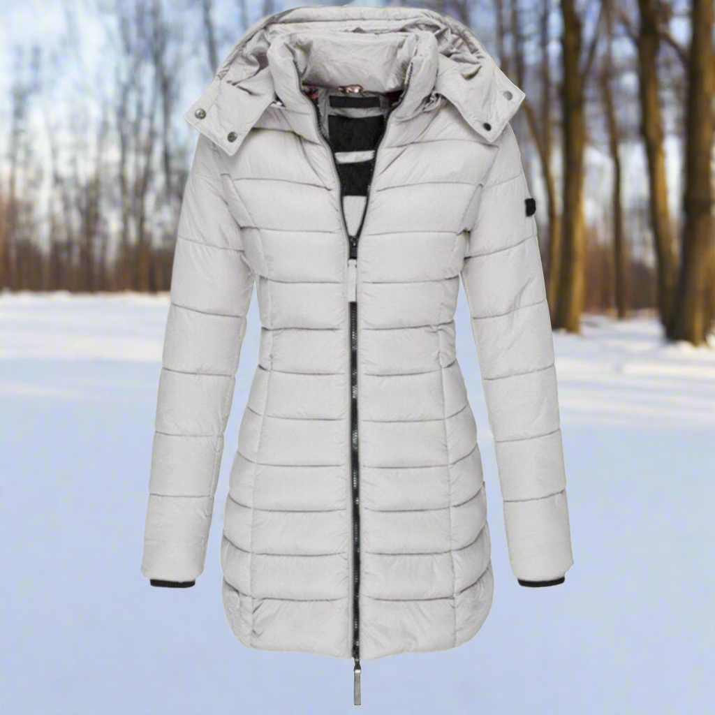 Jessica Hooded Down Jacket | Quilted Longline Jacket