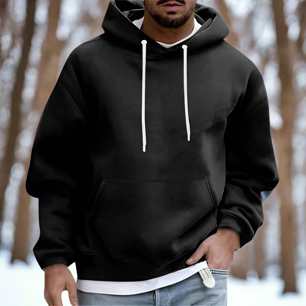 Men's Hoodie - Relaxed Fit - Soft Cotton - Adjustable Hood - Kangaroo Pocket