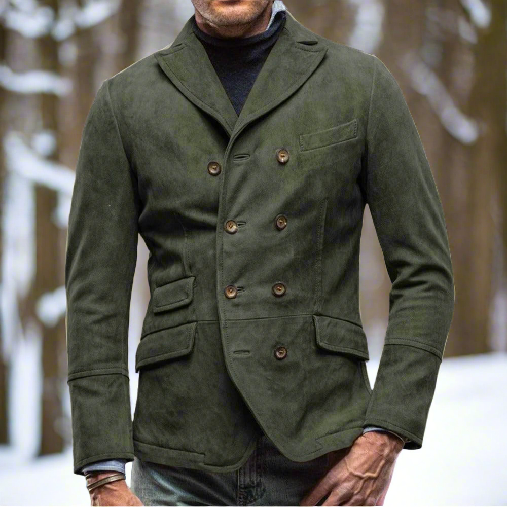 Men's Blazer - Double-Breasted - Tailored Fit - Notch Lapel - Flap Pockets