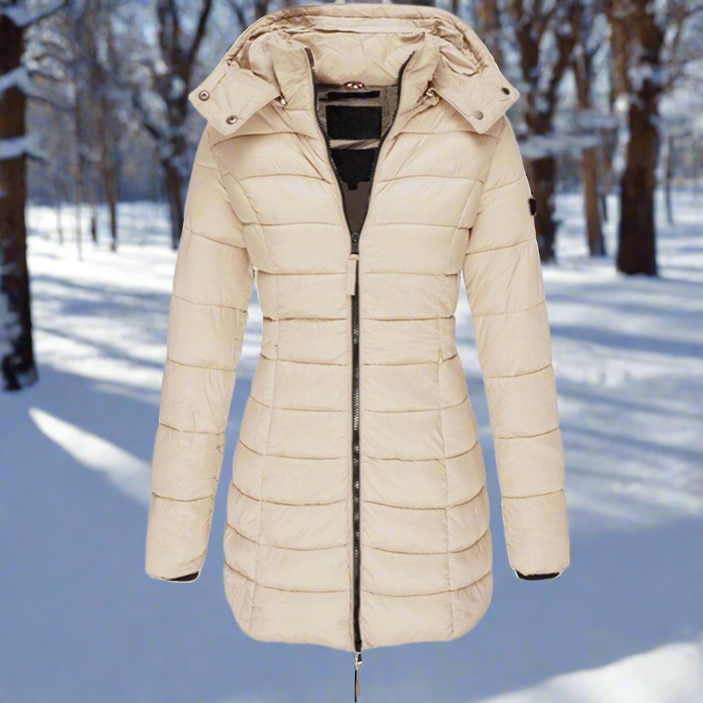 Jessica Hooded Down Jacket | Quilted Longline Jacket