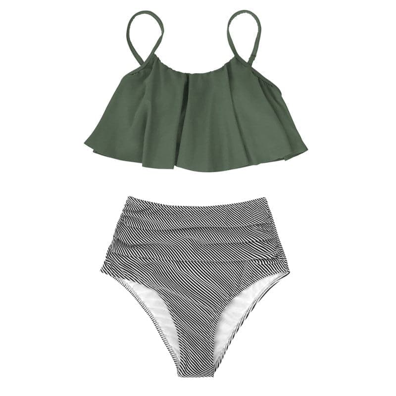 Swimwear for Women – Two-Piece Bikini – Ruffle Details – High Waist – Flattering Fit