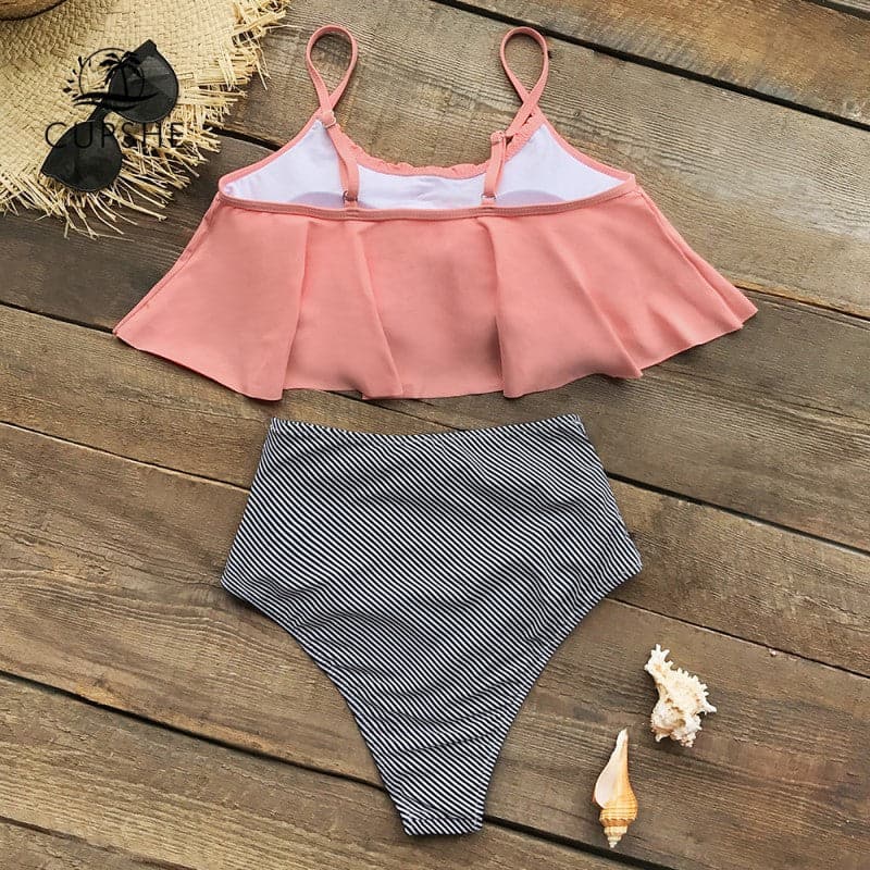 Swimwear for Women – Two-Piece Bikini – Ruffle Details – High Waist – Flattering Fit