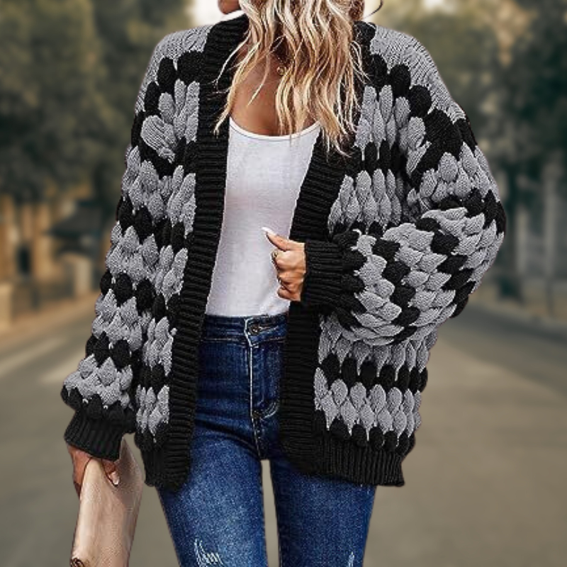 Women's Chunky Knitted Cardigan – Oversized Fit – Open Front – Soft and Comfortable