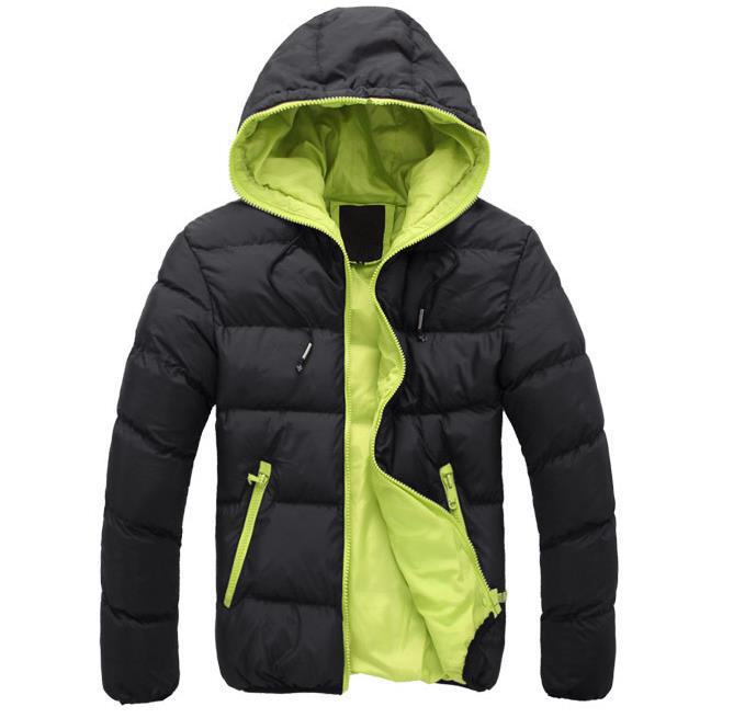 Men's Down Jacket – Regular Fit – Water-Repellent – Hood – Zipper Closure – Pockets