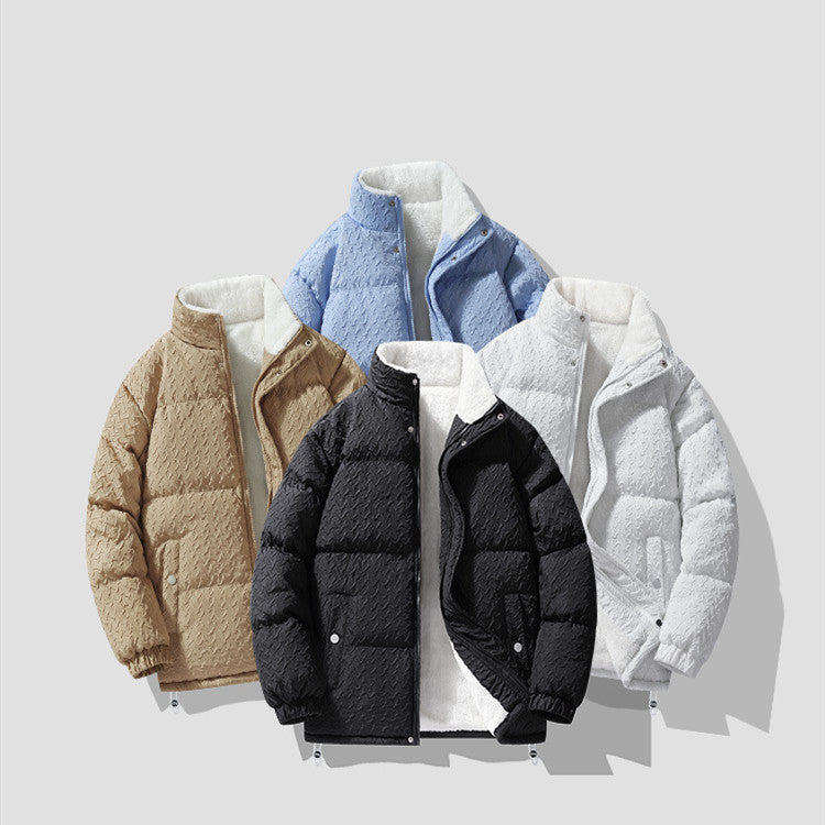 Men's Puffer Jacket - Insulated and Padded - High Collar - Relaxed Fit - Windproof